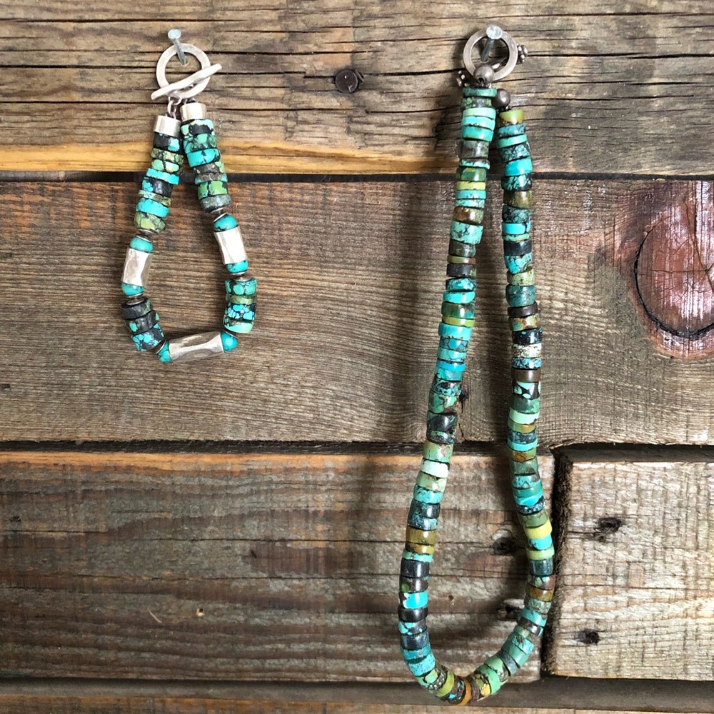 Vintage Heishi Turquoise Bracelet/Necklace (SET)